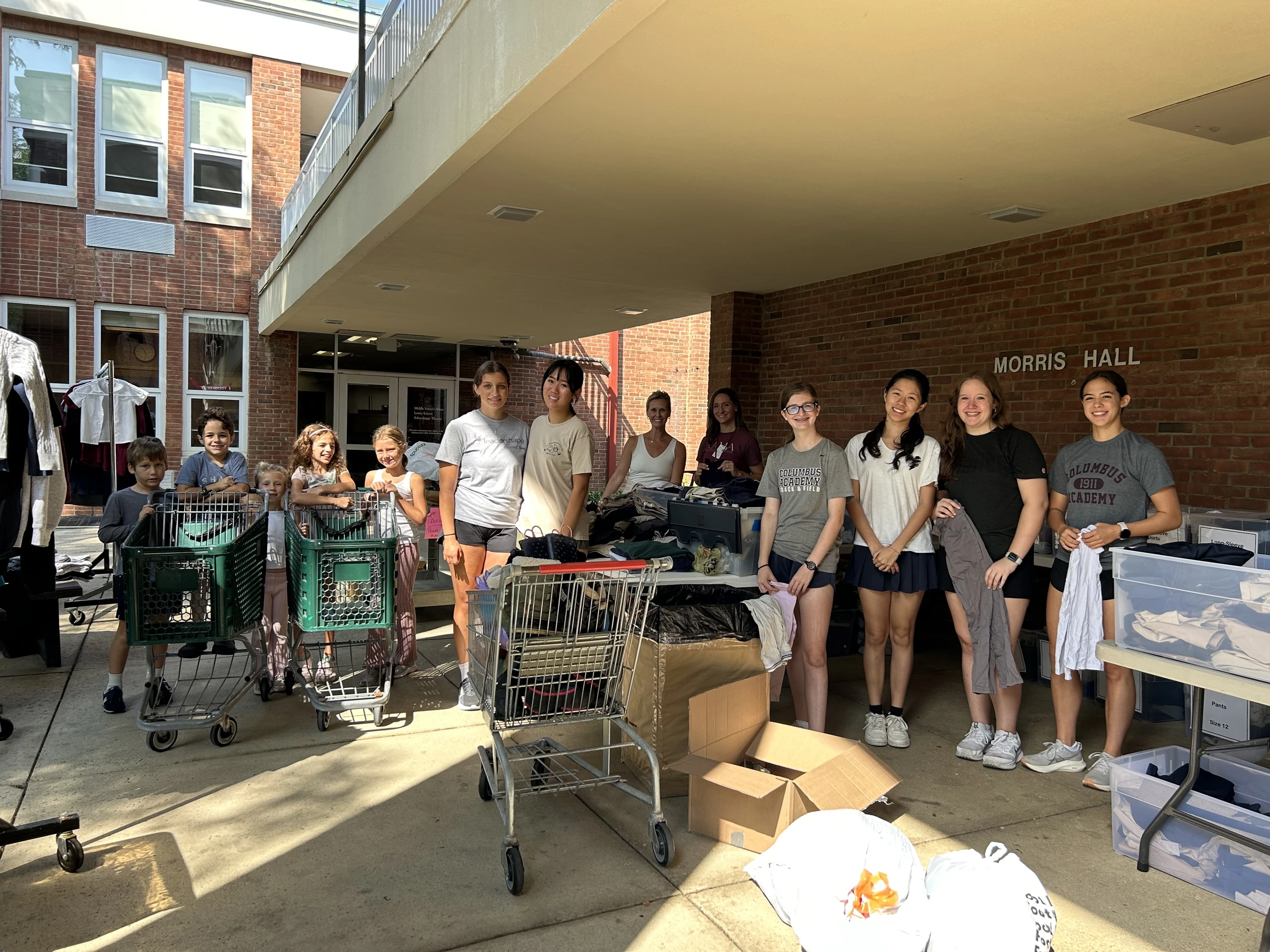 Campus community / sorting clothing and materials